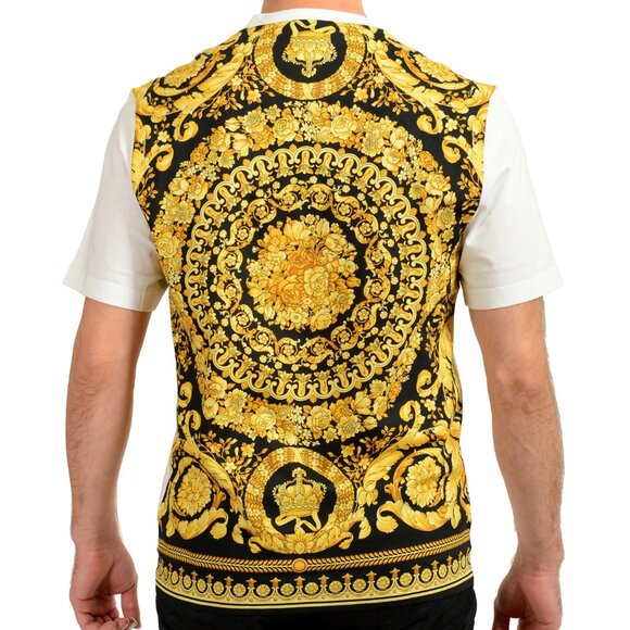 Versace Men's Barocco Pride Print Multi-Color Short Sleeve T-Shirt US 3XL IT 58 - Picture 3 of 6